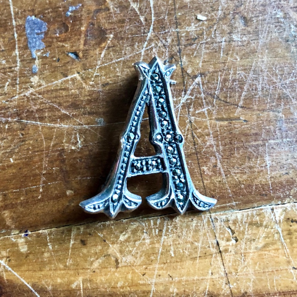Gothic Style Marcasite & Sterling A Brooch